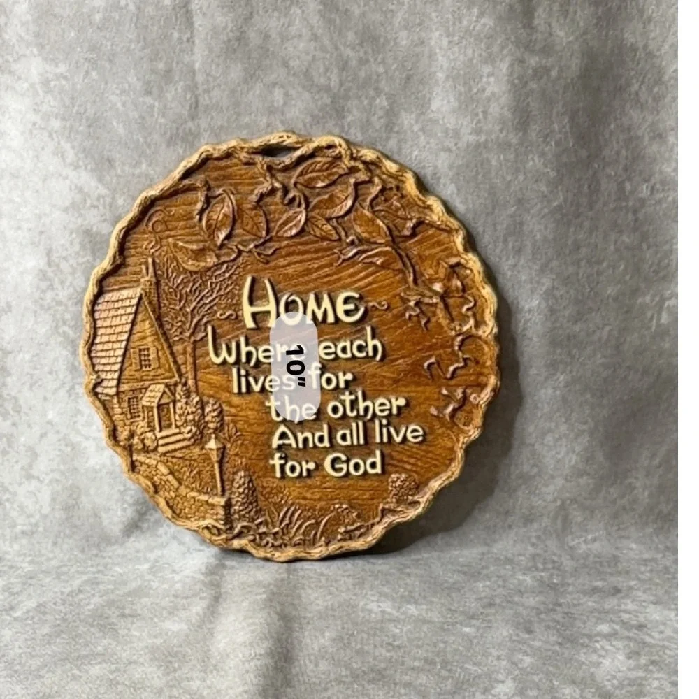 Vintage Multi Products USA 1233 Religious Wall Plaque 3D Cottage Home Decor 9.5